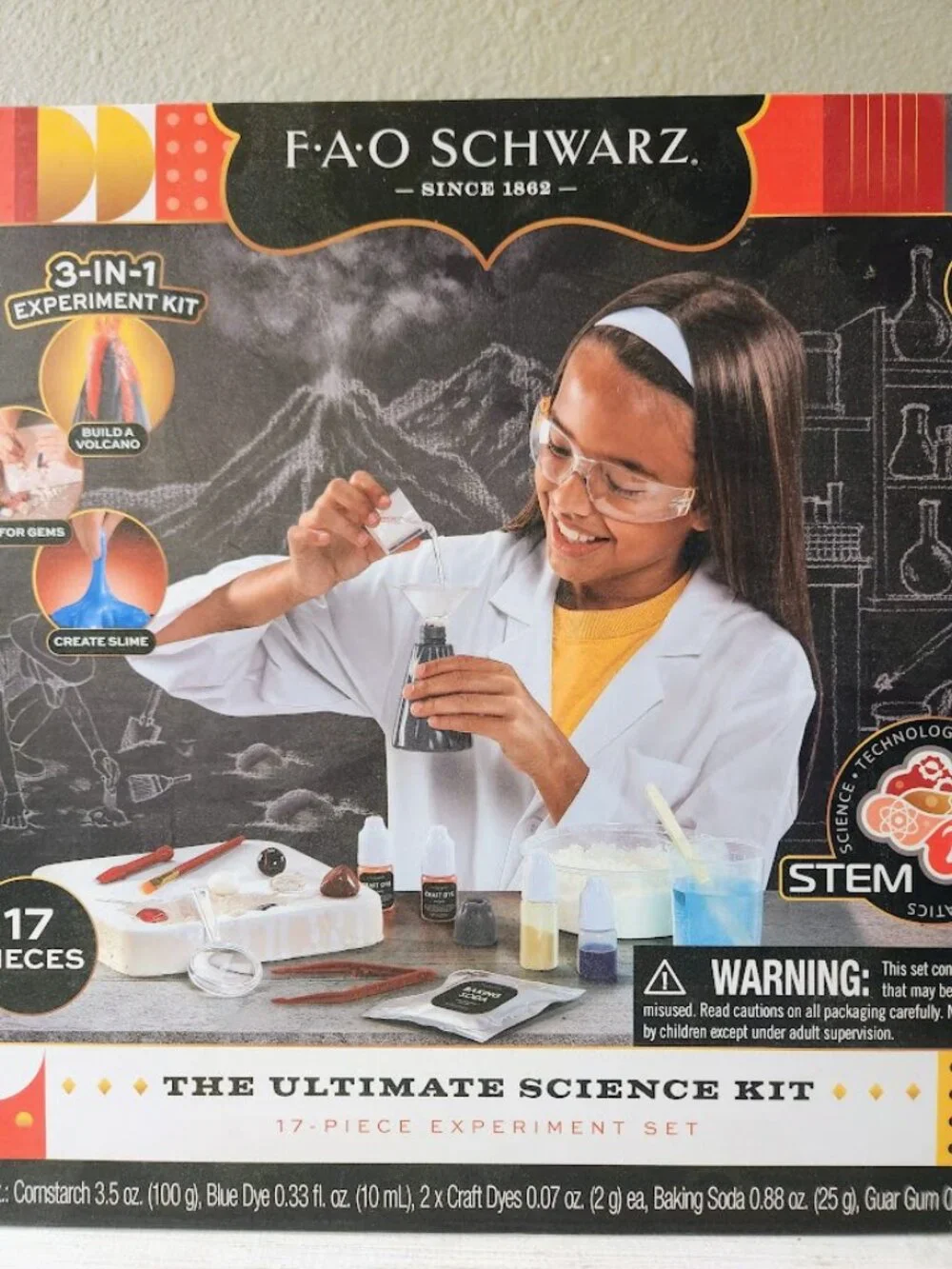 NEW FAO Schwarz Ultimate Science Experiment Kit Craft Chemistry volcano slime ge
